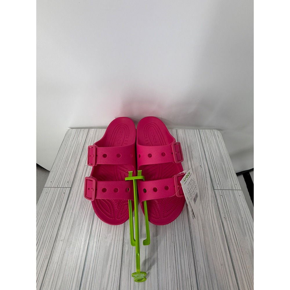 Crocs Classic Icon Sandal Pink W9 Double Strap Adjustable Buckle 212247-6ZQ NEW
